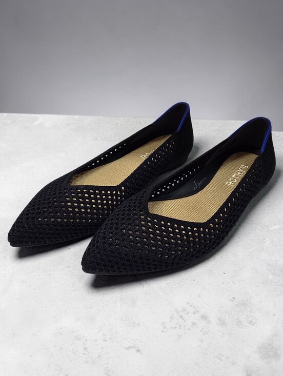 Rothy's Shoes - Rothy's The Point II Noir Mesh Flats Women's US 9 Black NWT New in Box
